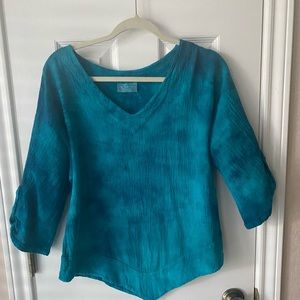 Turquoise gauze top
